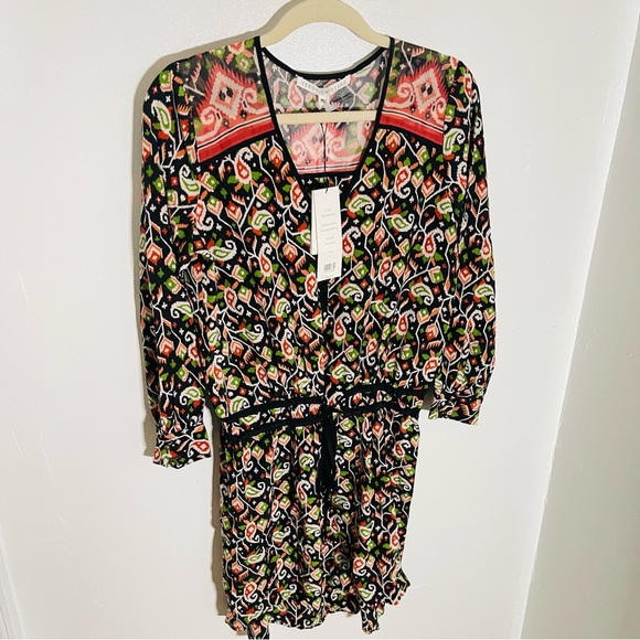 NWT Veronica Beard Venice Silk Mini Dress Pixel Paisley Boho Y2K Chic Retro - Picture 8 of 9